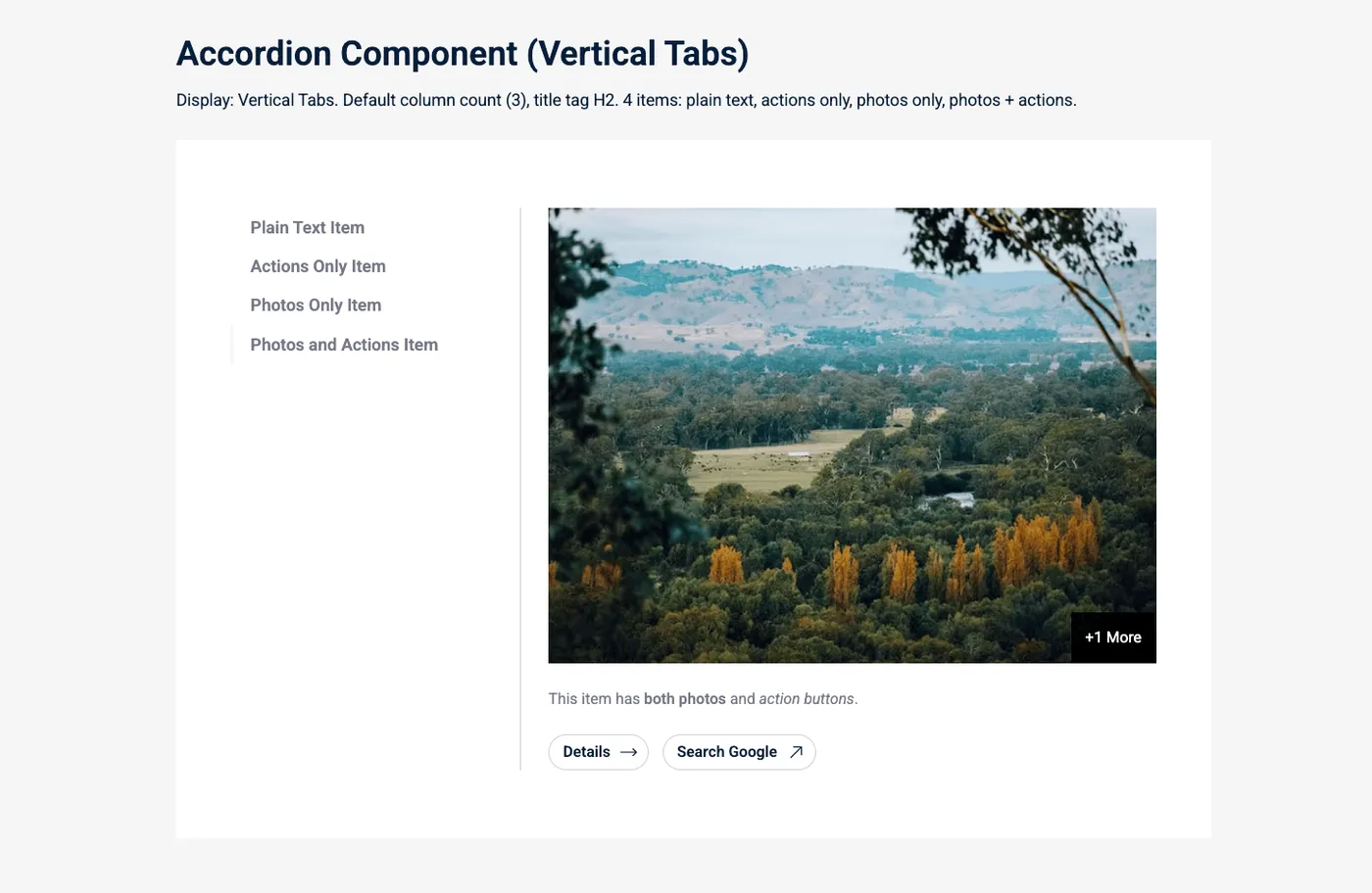 Accordions — Display (Vertical Tabs)
