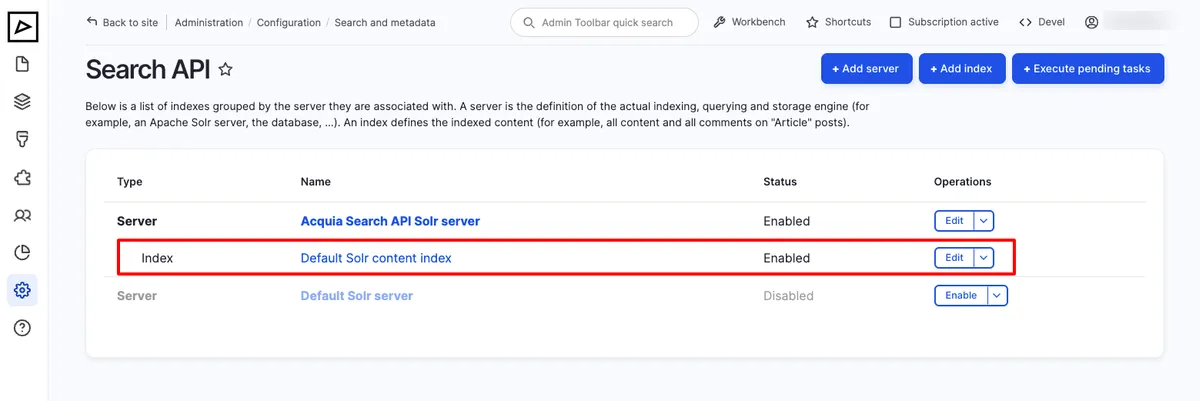 Search API Index