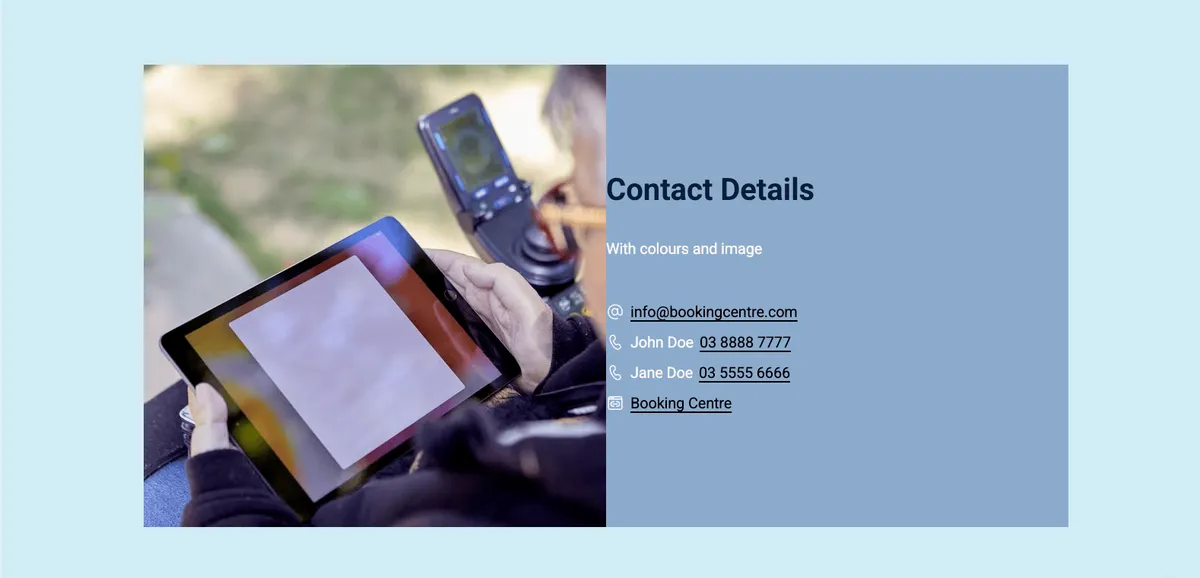 Contact Details — Appearance