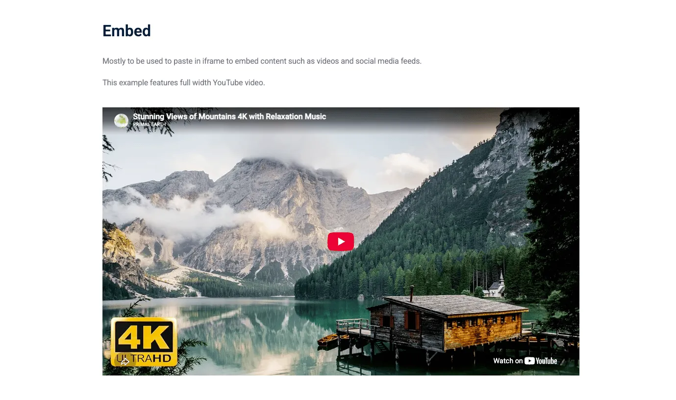 Embed — Frontend