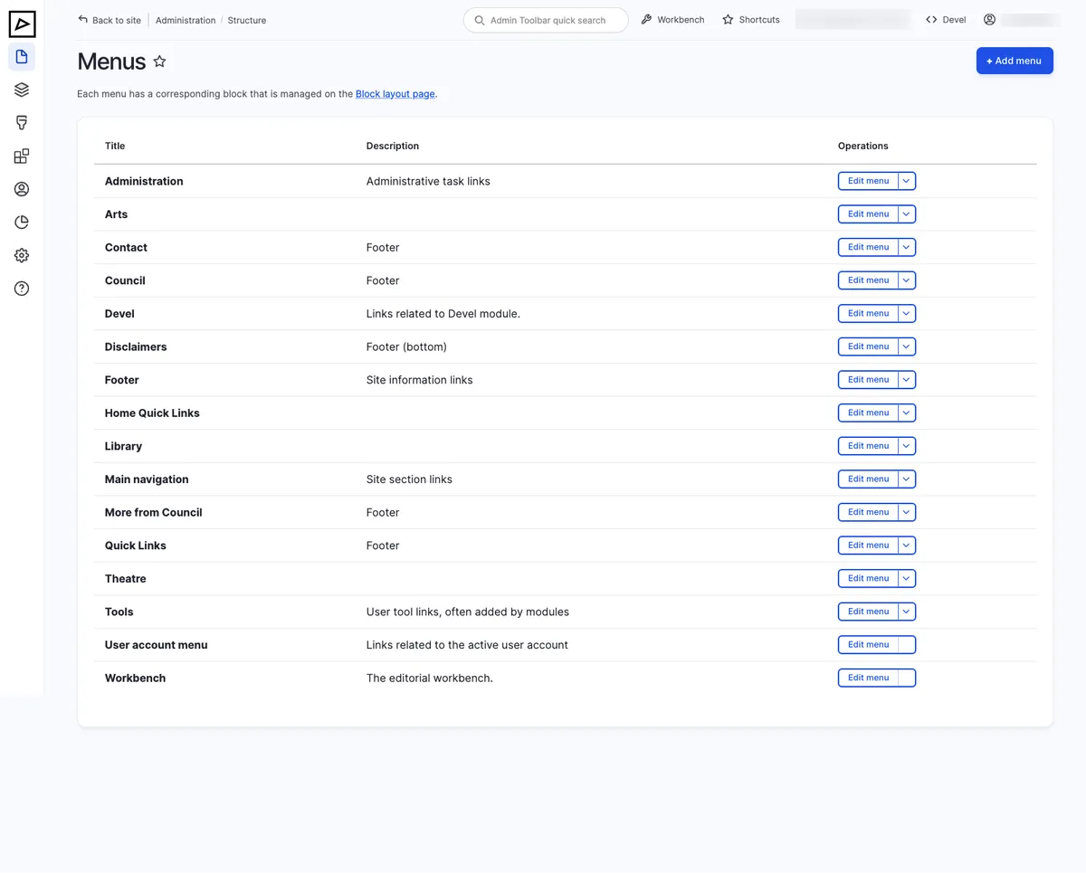 Menu — Overview